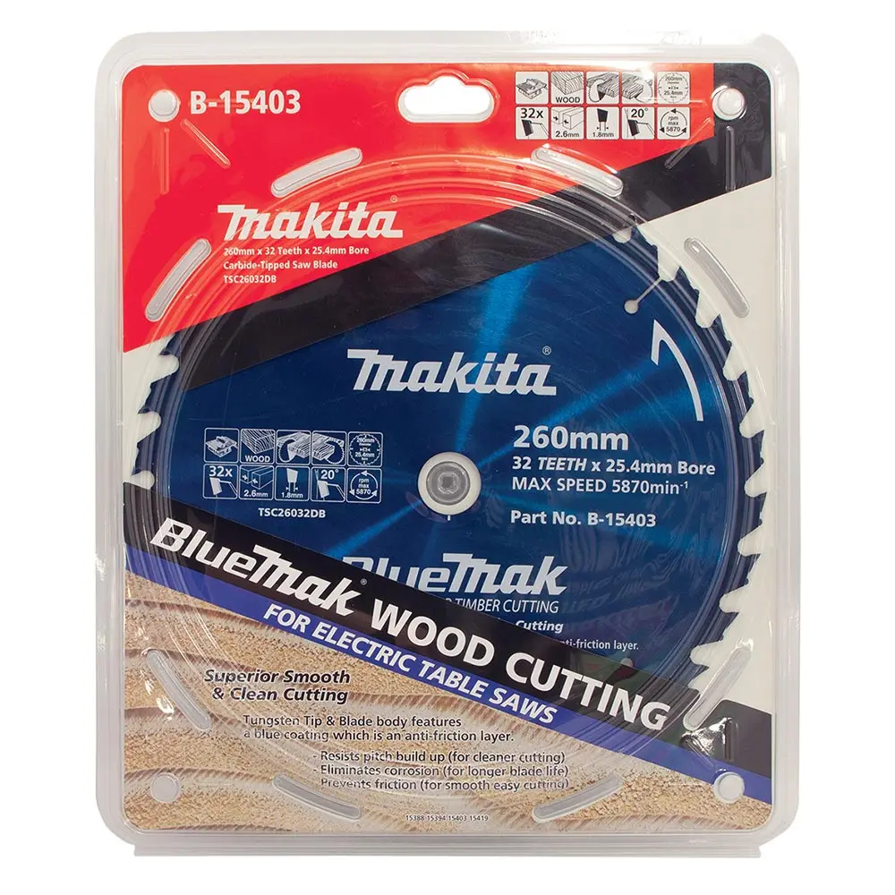 MAKITA 260mm 32T TCT Circular Saw Blade for Wood Cutting - Table Saws - BLUEMAK