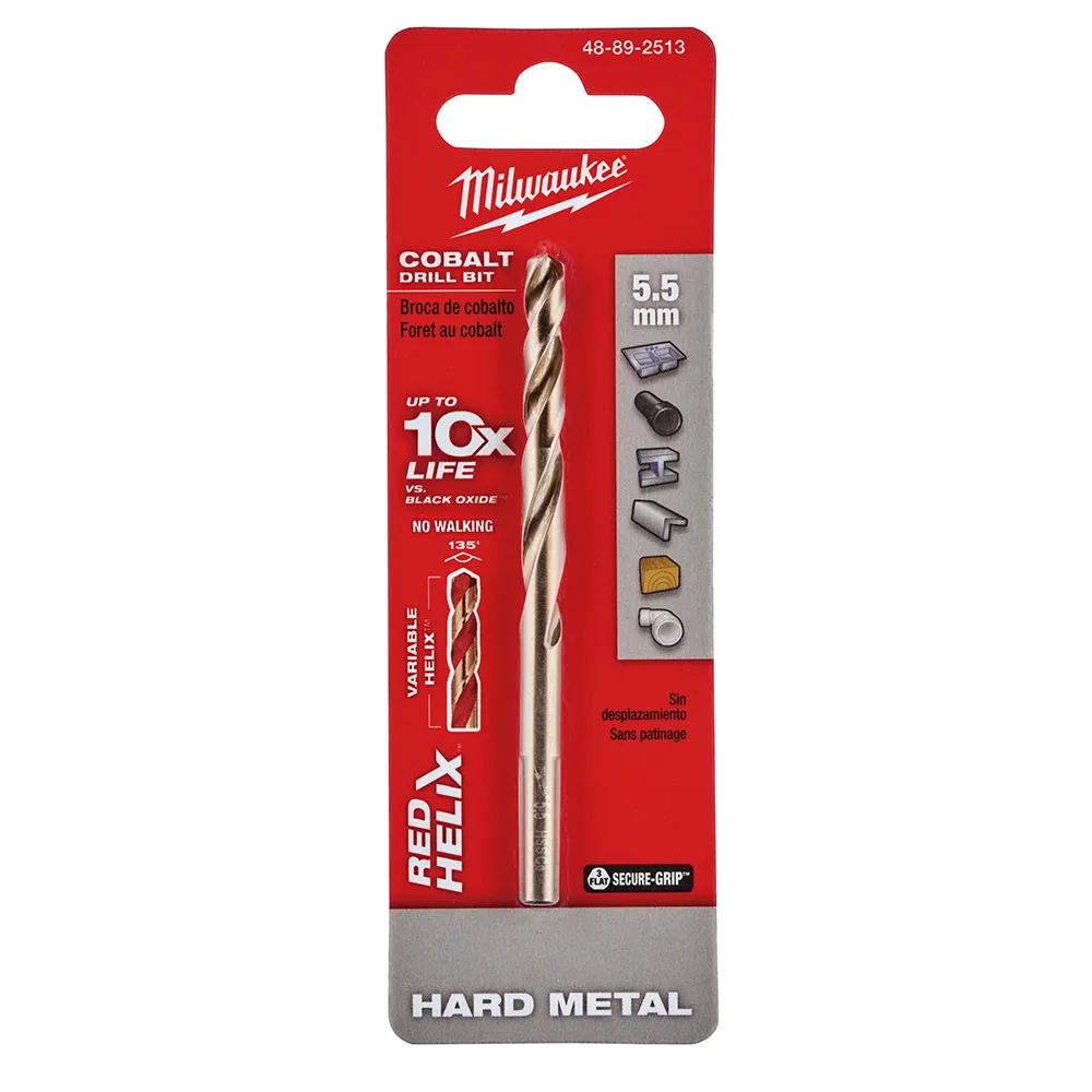MILWAUKEE 6 x 93mm HSS-Cobalt Metal Jobber Drill Bit - RED HELIX 48892514