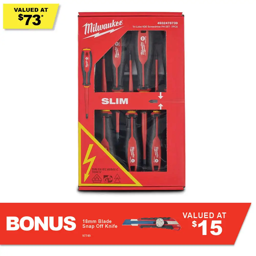 MILWAUKEE 7 Piece VDE Screwdriver Set 4932478739
