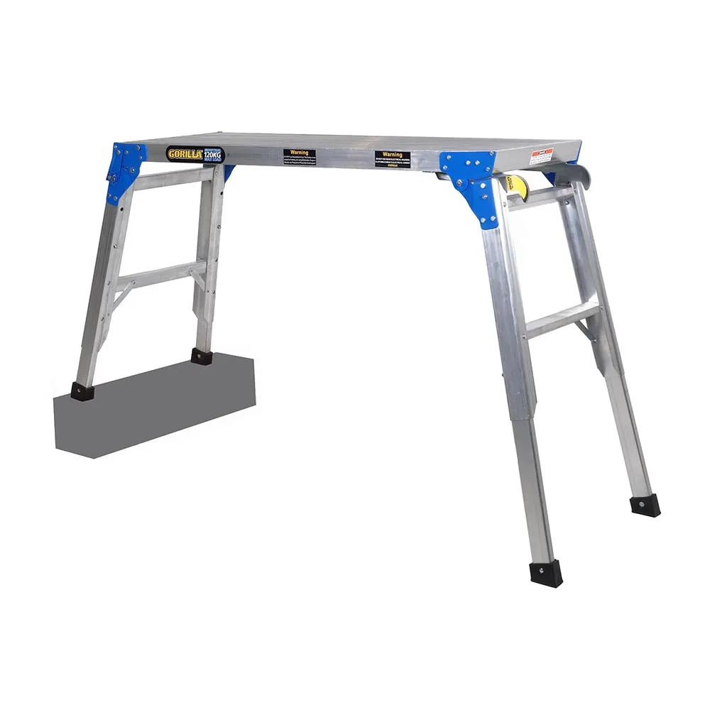 GORILLA Work Platform With Connecting Brackets 0.6-0.9m Aluminium 120kg Industrial MW105-CWB