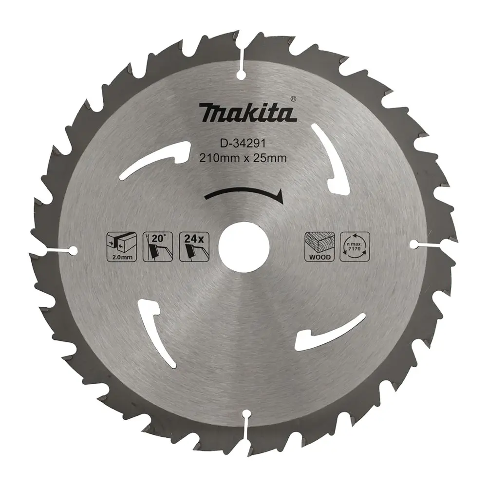 MAKITA 210mm x 25mm x 24T Standard TCT Saw Blade D-34291