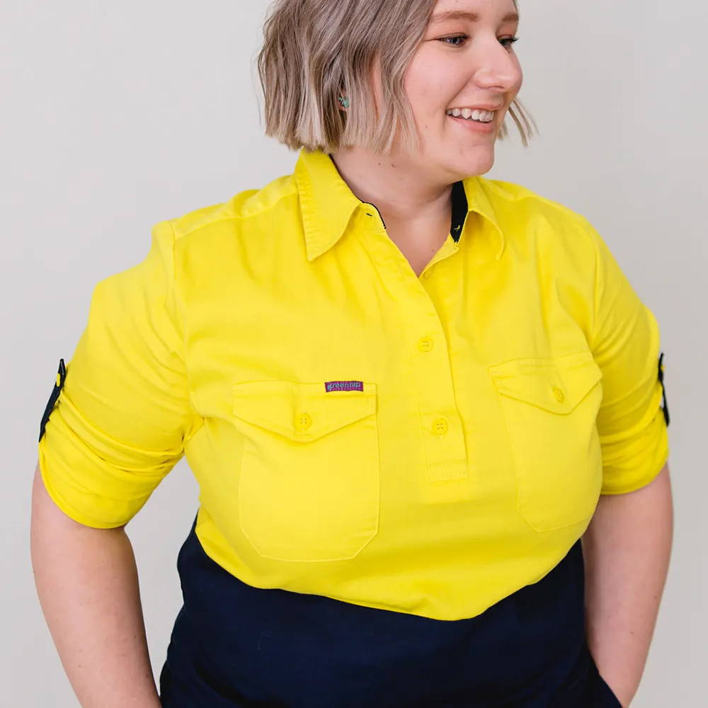 GREEN HIP Hi-Vis Light Weight Shirt Long Sleeves Yellow/Blue SLS-HIVIS-YB 24