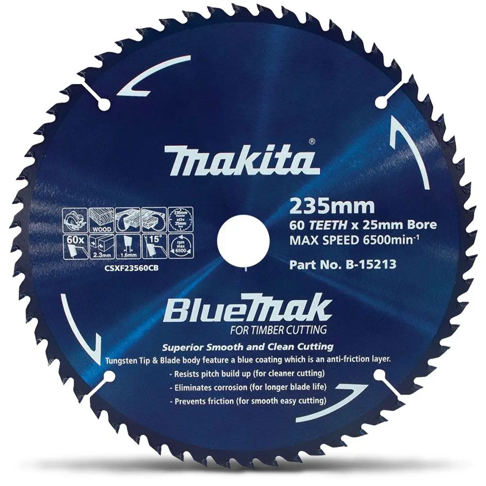MAKITA 235mm 60T TCT Circular Saw Blade for Wood Cutting - BLUEMAK