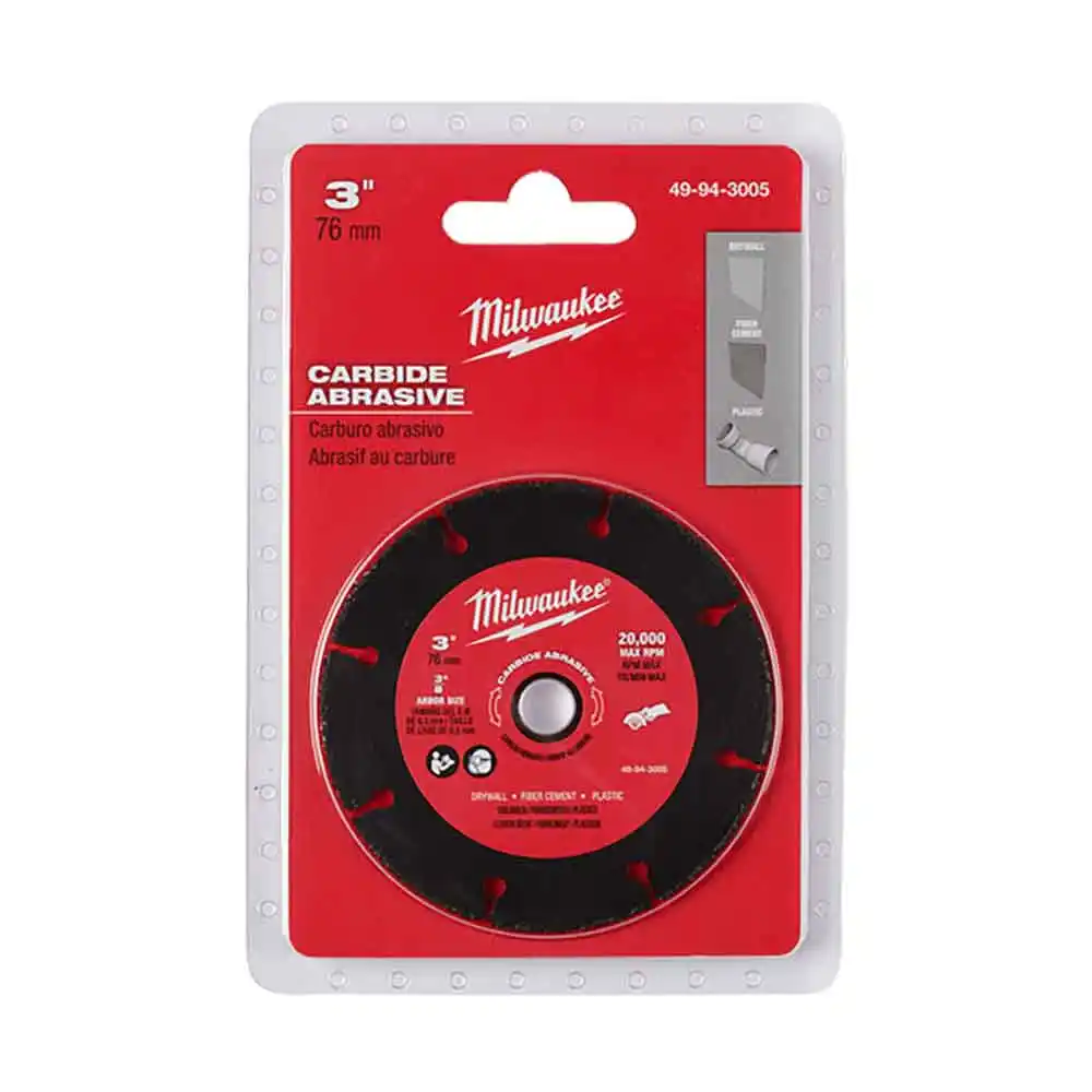 MILWAUKEE 75mm Segmented Carbide Grit Blade for Multi-Purpose Cutting 49943005