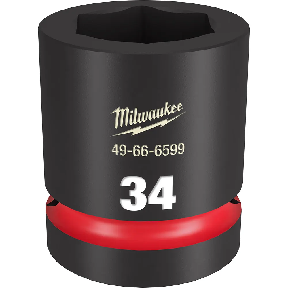 MILWAUKEE SHOCKWAVE 1inch Drive 34mm Standard 6 Point Impact Socket 49666599