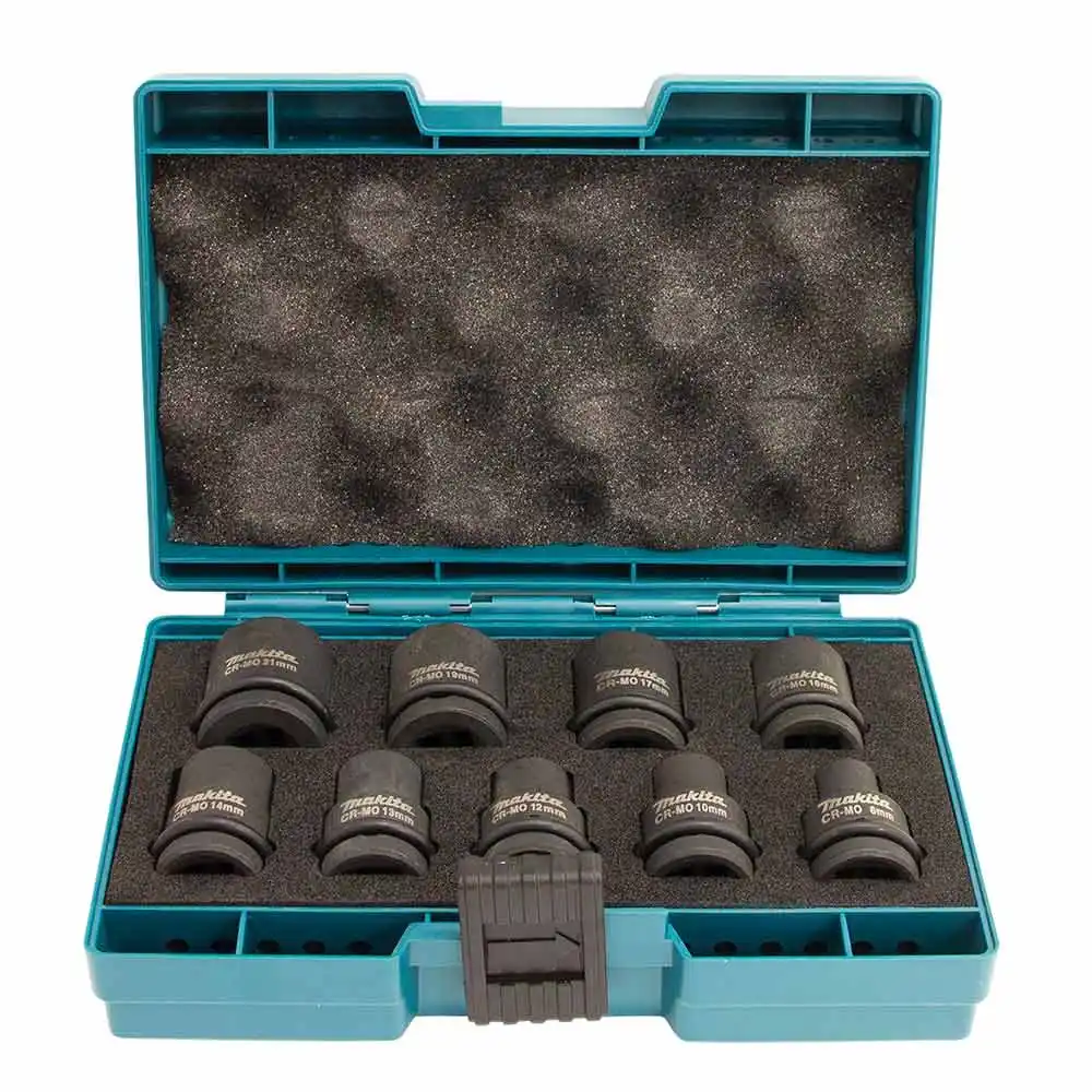 MAKITA 9 Piece 1/2" Square Drive Metric Impact Socket Set B66232