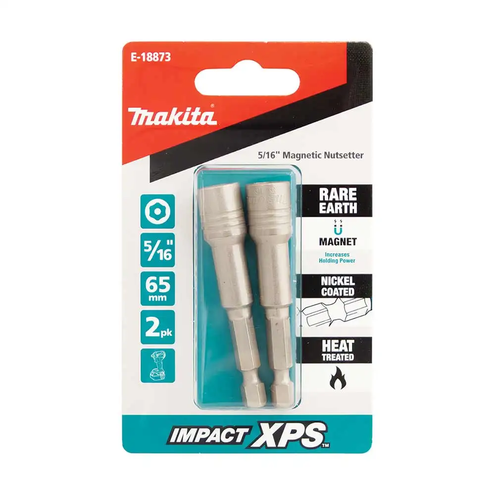 MAKITA 5/16 x 65mm XPS Impact Magnetic Nutsetter Bit - 2Pk E-18873