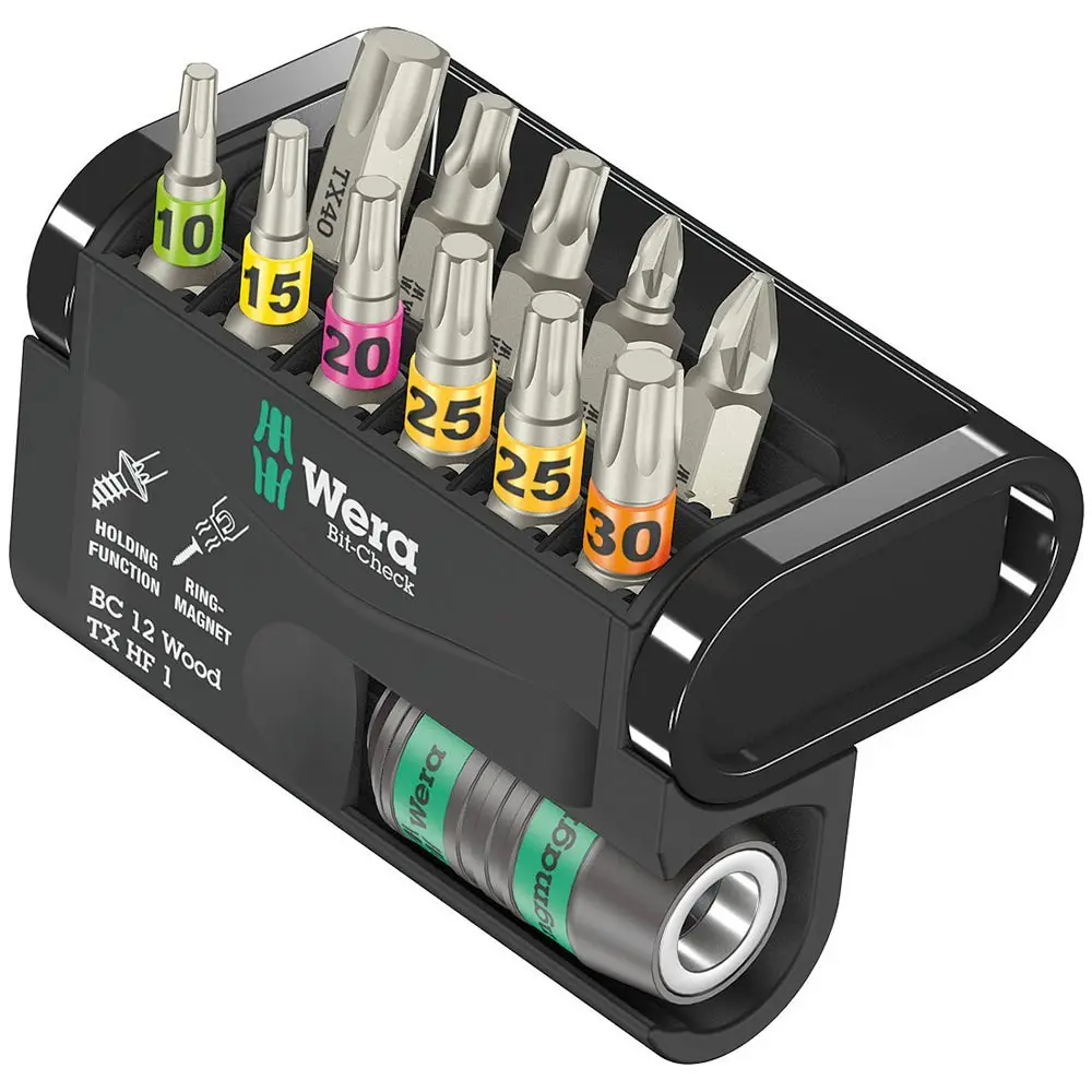WERA 12 Wood Torx Check Bit Holding Function WER057435