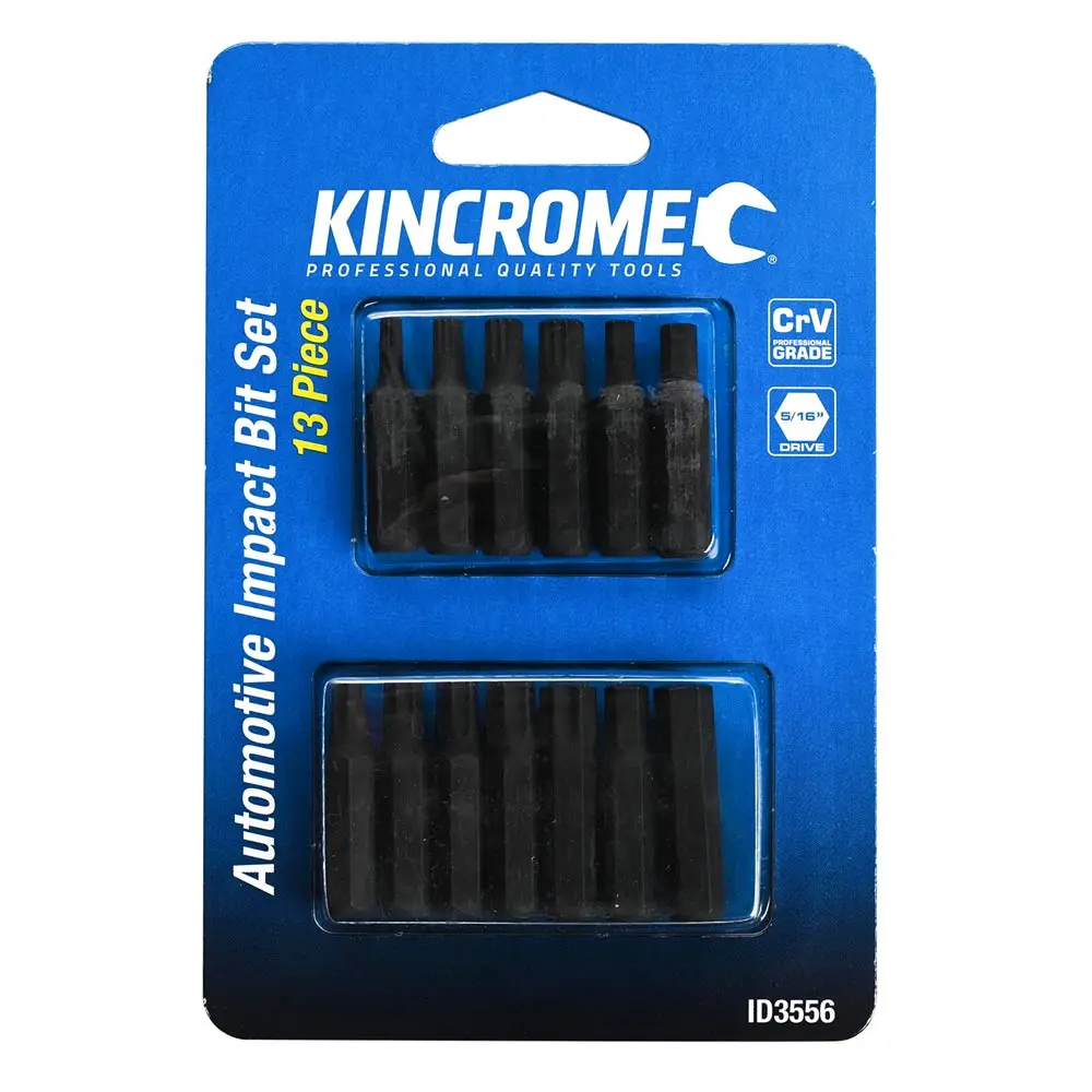 KINCROME 5/16inch Drive Automotive Impact Bit Set - 13 Piece ID3556