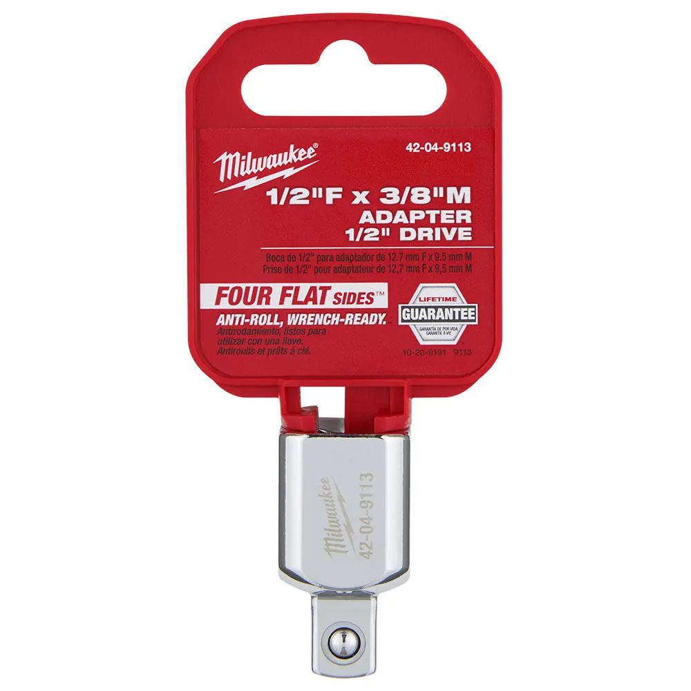 MILWAUKEE 1/2" Drive 1/2"F x 3/8"M Socket Adaptor 42049113