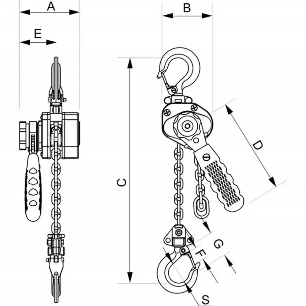 ITM 250kg 1.5m Lift Mini Lever Hoist Load Limited TM9040-00201