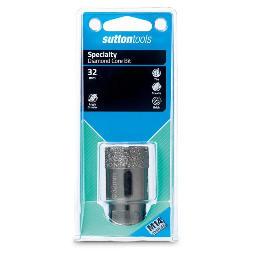 SUTTON 32 x 35mm Diamond Holesaw Angle Grinder Wet/Dry