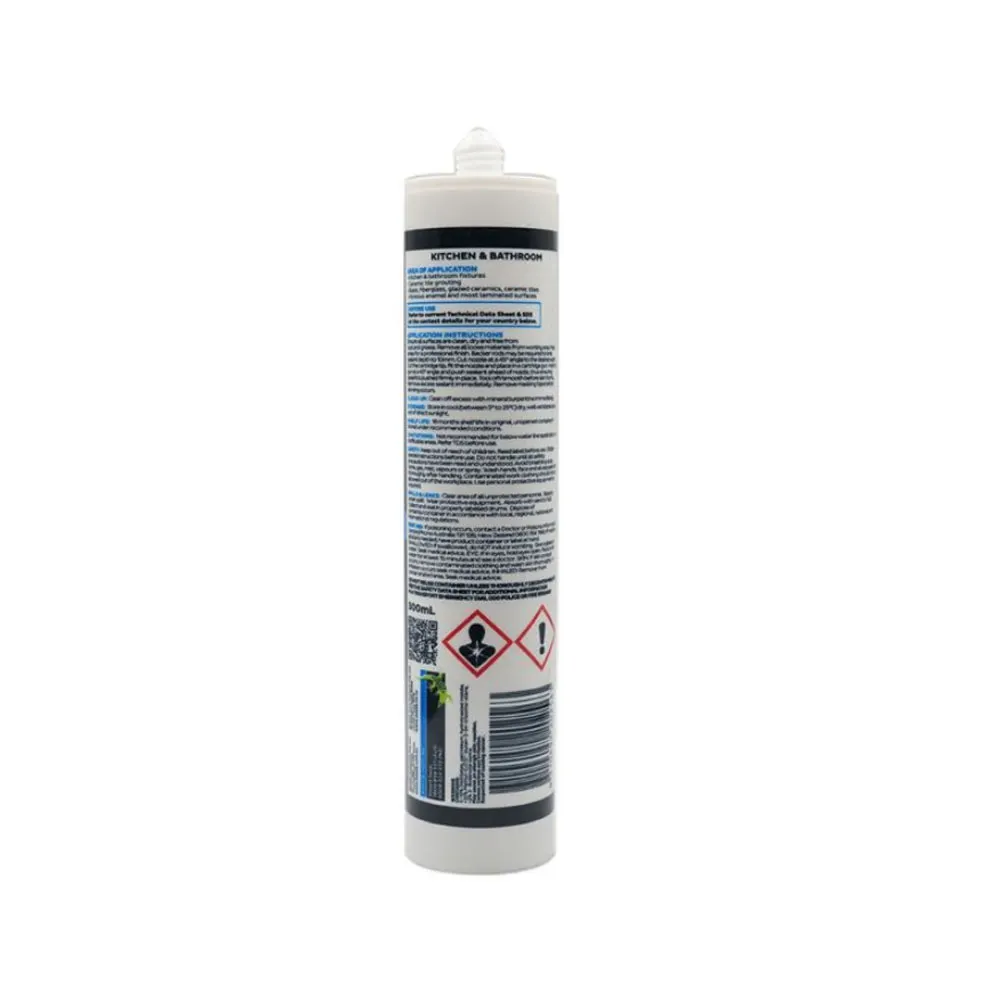 BOSTIK 300ml Kitchen & Bathroom NC Silicone Sealant - White 30840077
