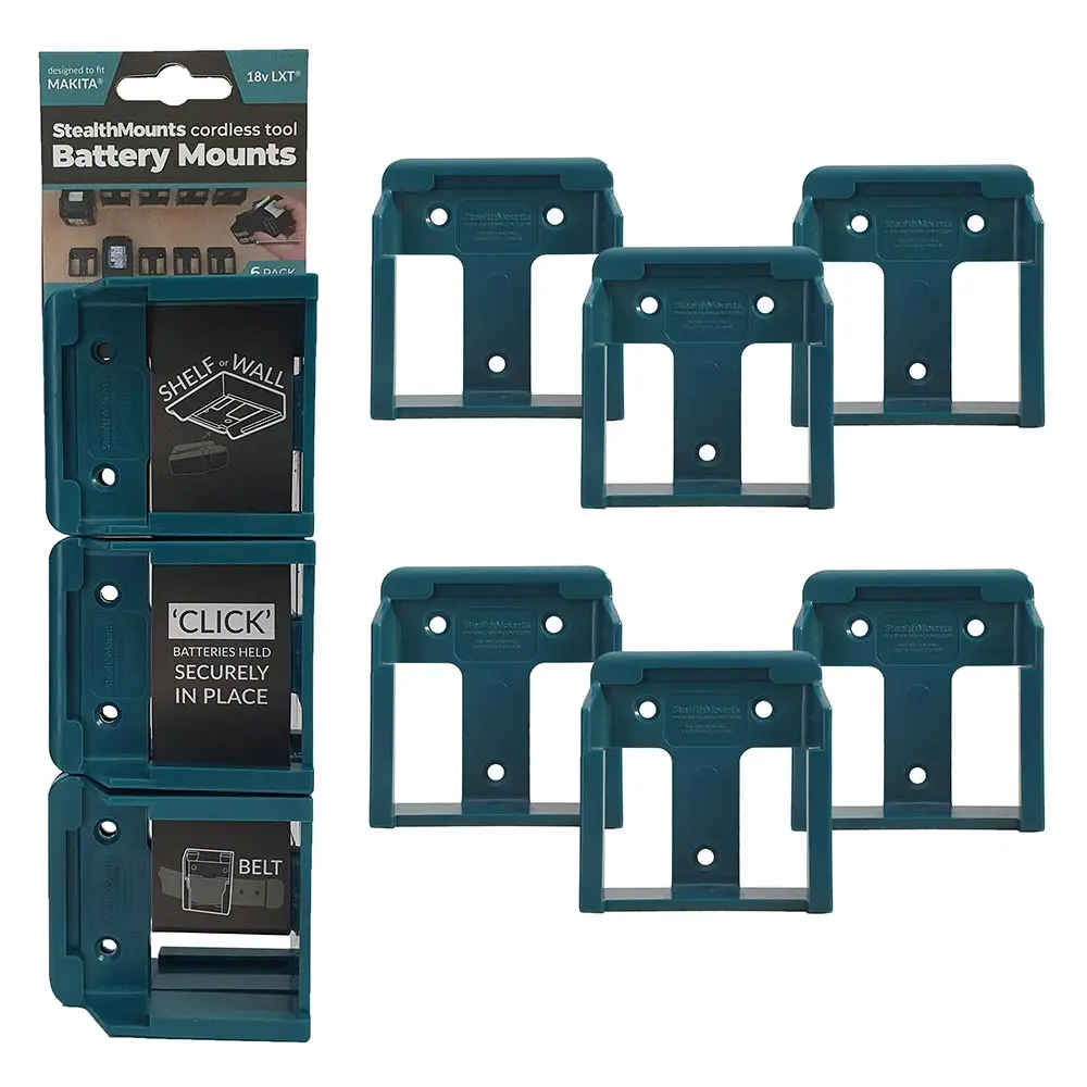 STEALTHMOUNTS Battery Mount Holder for Makita 18V - 6 Pack