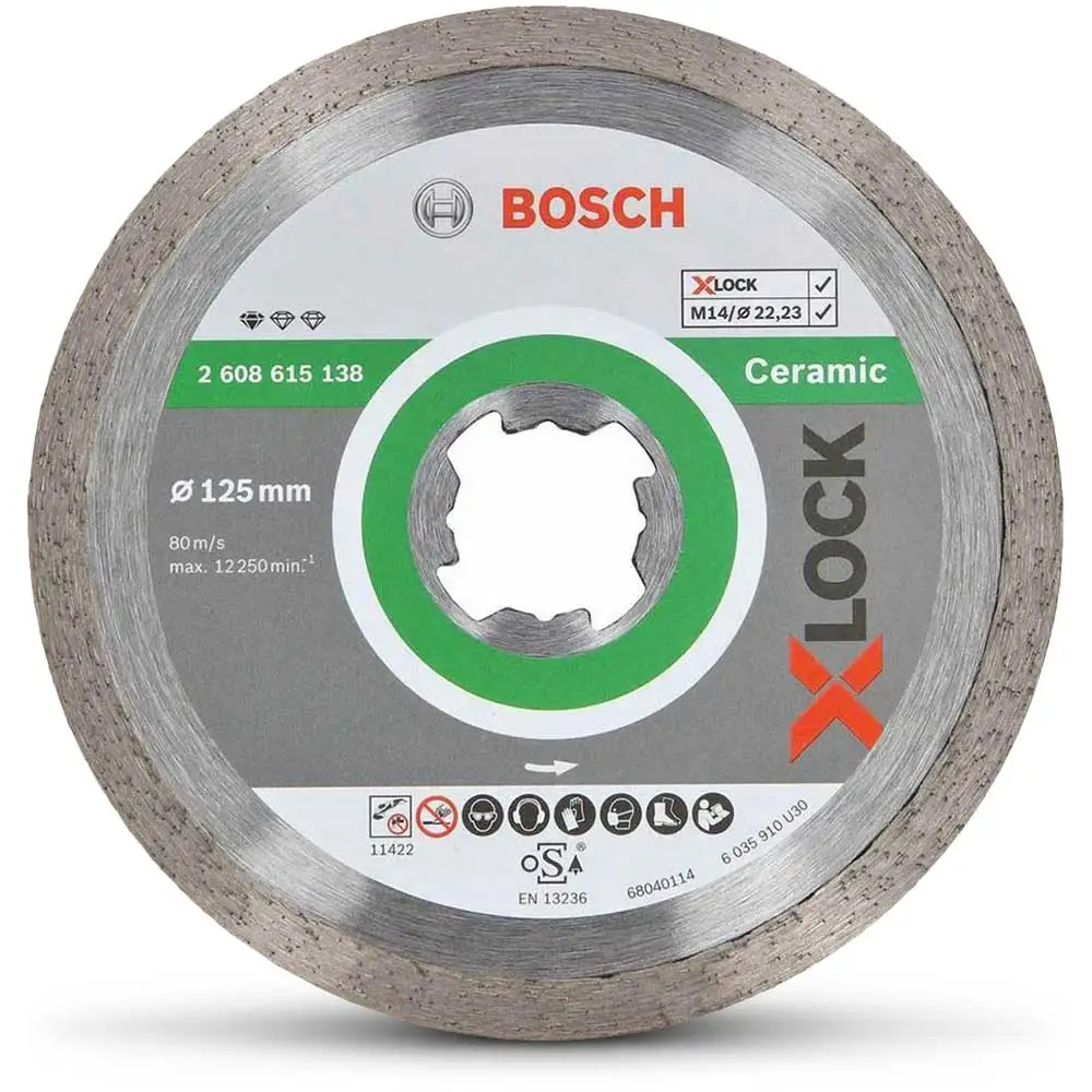 BOSCH X-LOCK 125mm Continuous Rim Diamond Blade for Ceramic Cutting - STANDARD for CERAMIC