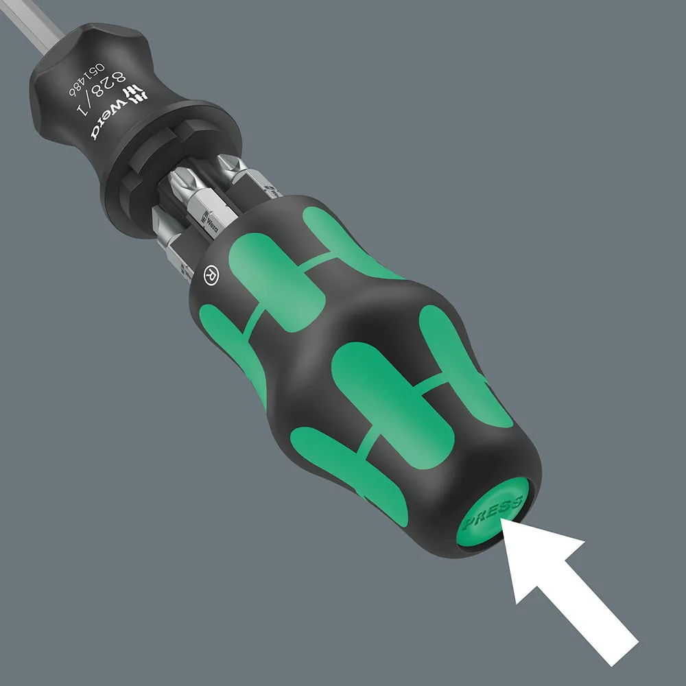 WERA 1/4" 6 Bits Screwdriver Set 7 Piece, Kraftform Kompakt 27 Set 2 WER051511