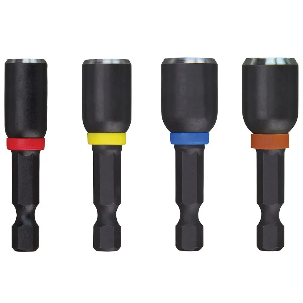 MILWAUKEE 1/4-7/16inch x 50mm Magnetic Power Nutsetter Set - SHOCKWAVE - 4 Piece 49664562