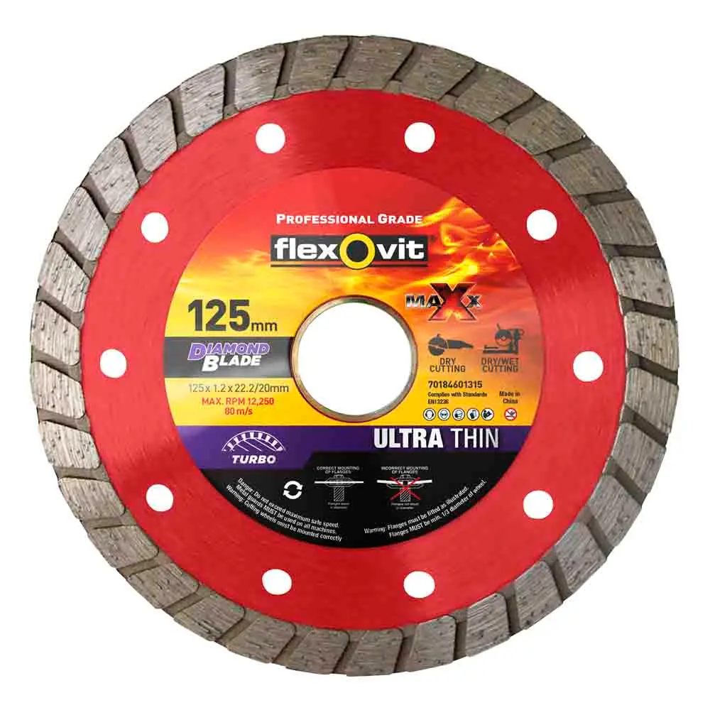 FLEXOVIT 125mm Turbo Diamond Blade for General Purpose Cutting 70184601315