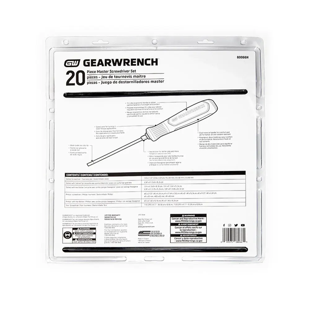 GEARWRENCH 20 Piece Screwdriver Set 80066H