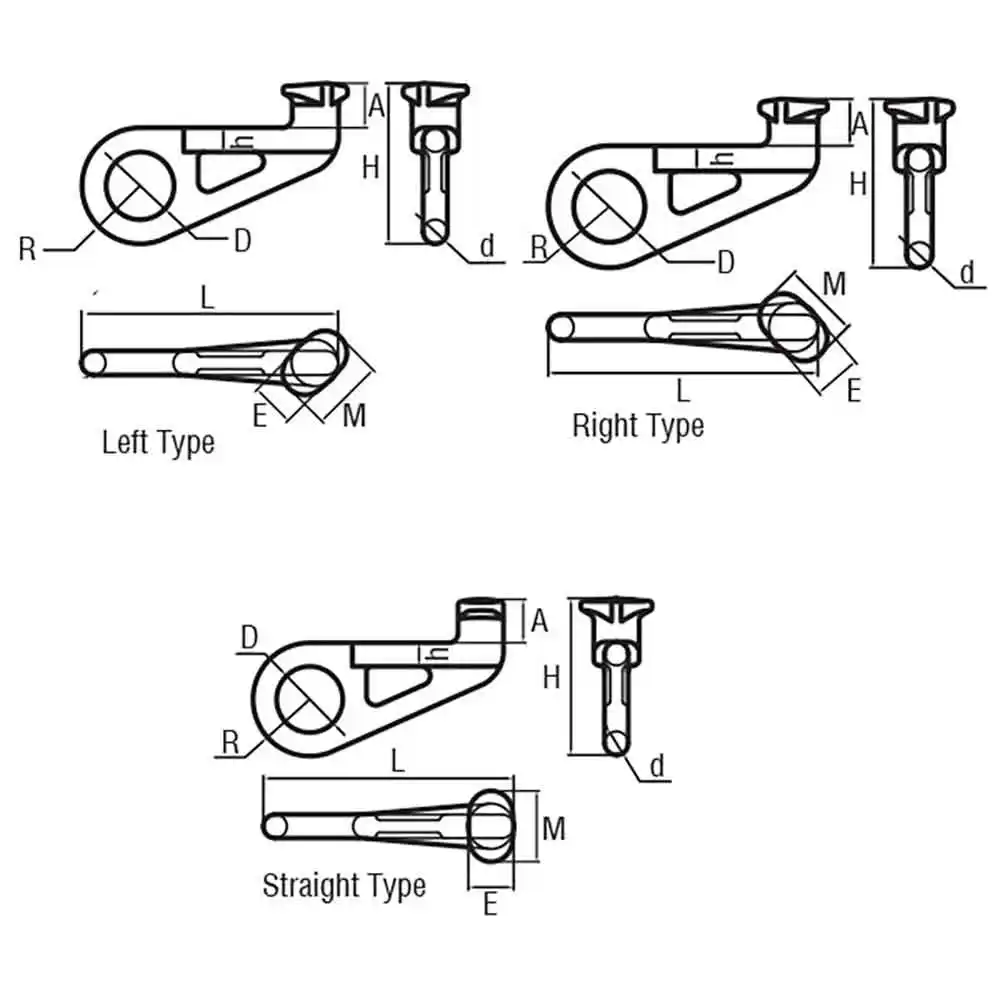 ITM 45 Degree Left Eye Container Hook TM9804-03601