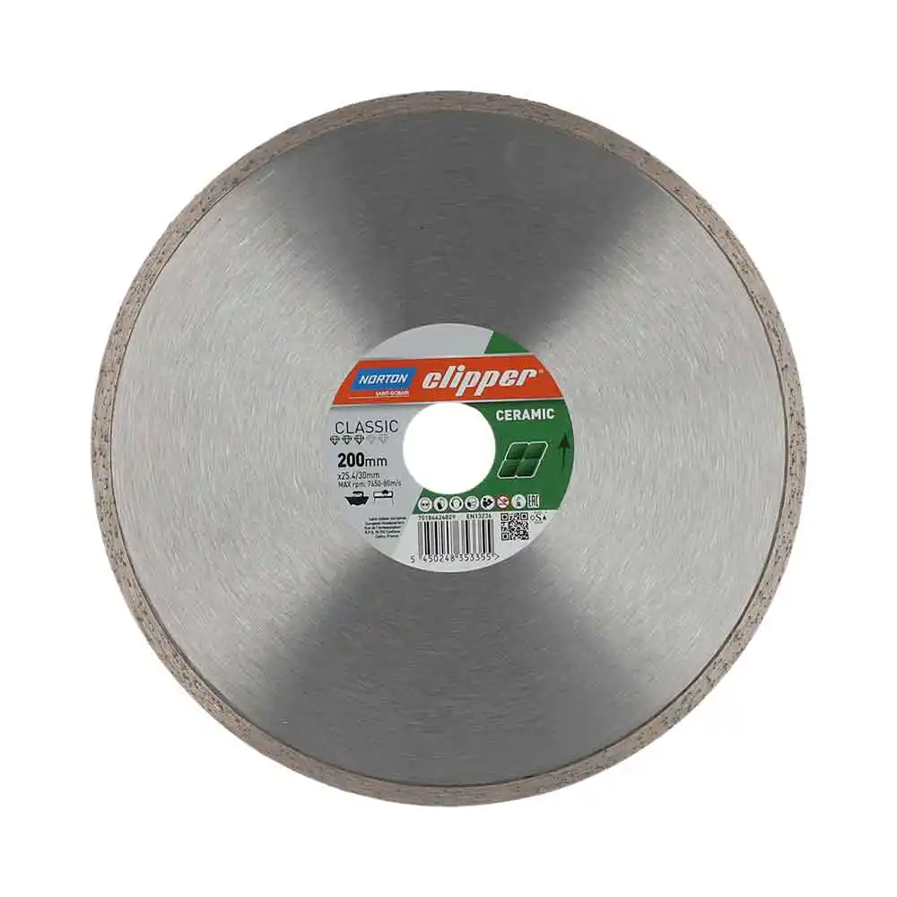 NORTON CLIPPER 200 x 30/25.4mm Continuous Ceramic Diamond Blade 70184626829
