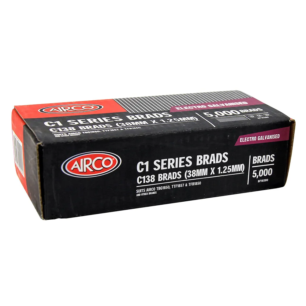 AIRCO C100 Series Brad Nails - 38 x 1.2mm BF18380