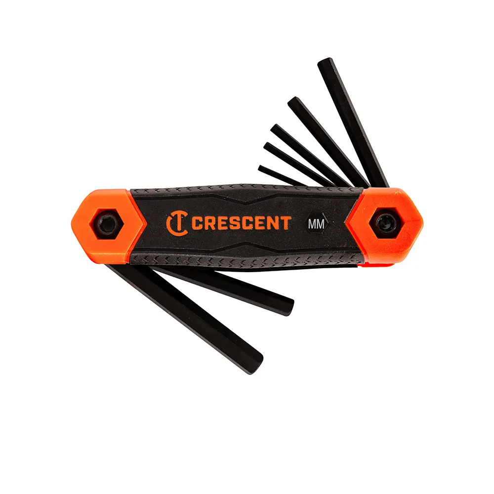 CRESCENT 8 Pc. Folding Metric Hex Dual Material Key Set CHKFM8