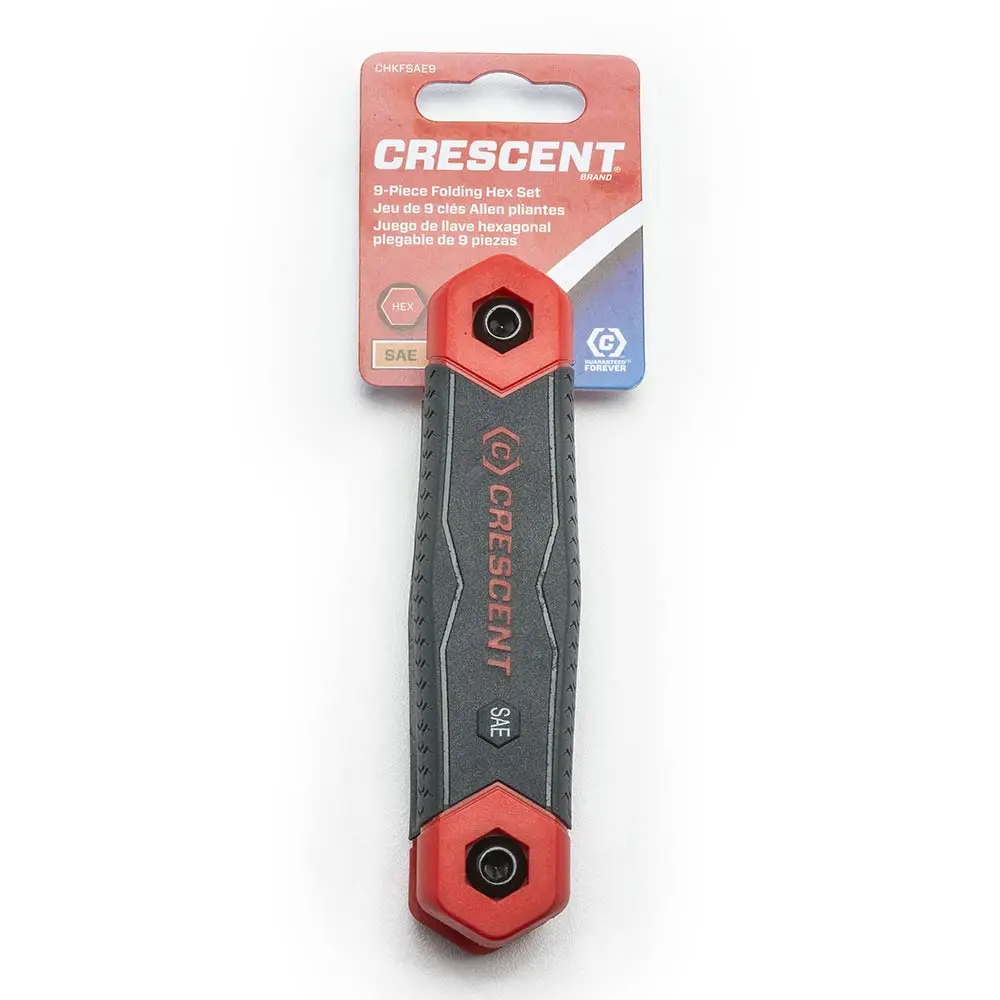 CRESCENT 9 Pc. Folding Sae Hex Dual Material Key Set CHKFSAE9