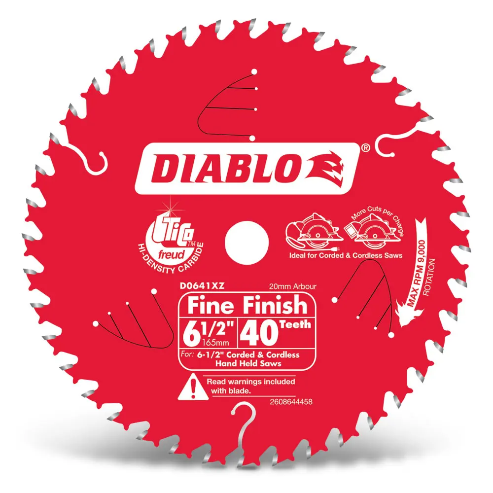 DIABLO 165mm 40T Fine Finish Saw Blade 2608644458