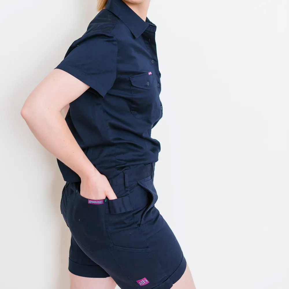 GREEN HIP Light Weight Short Sleeve Ext. Shirt Navy Blue SSS-EXT-B 06