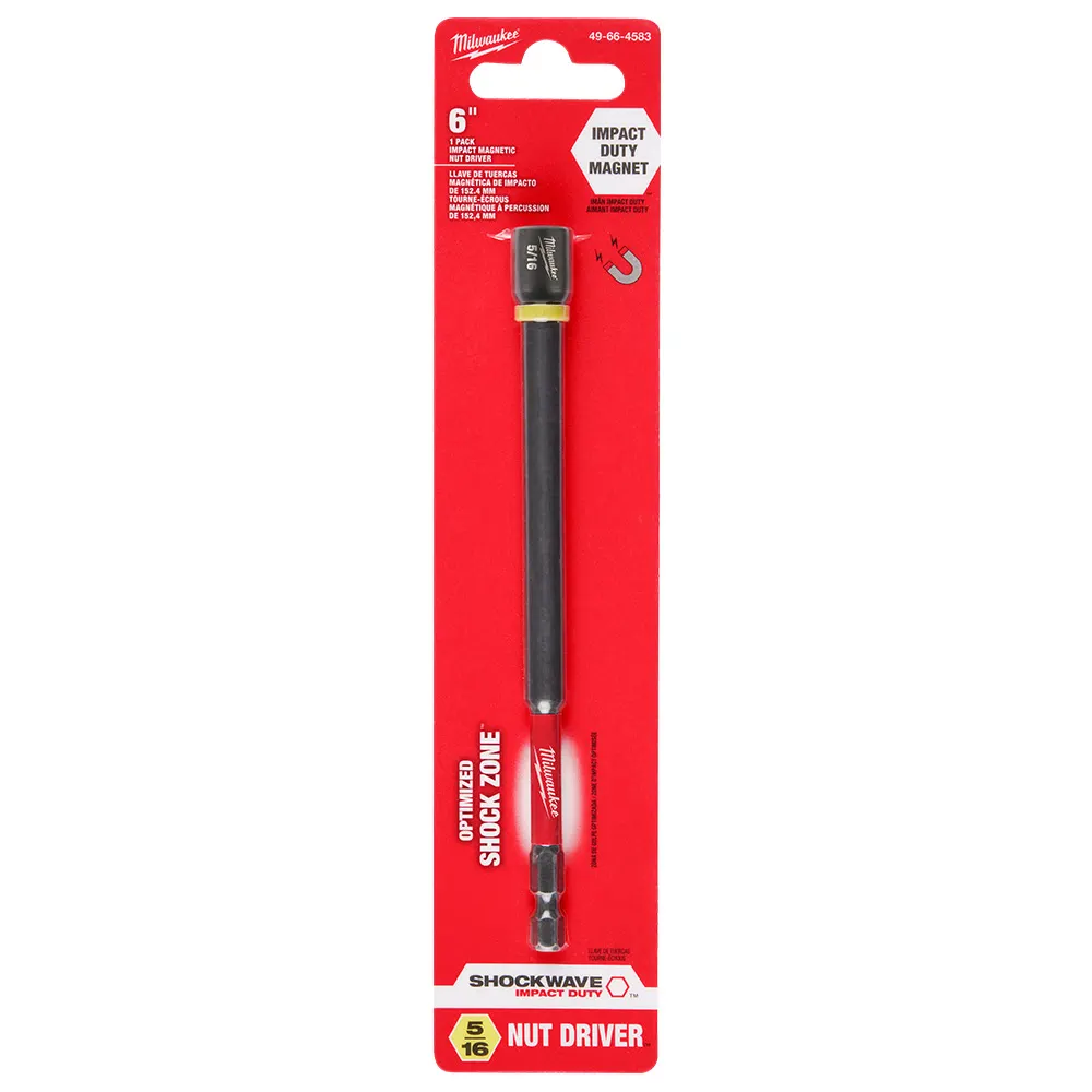 MILWAUKEE SHOCKWAVE 5/16 x 150mm Power Impact Magnetic Nutsetter Bit 49664583