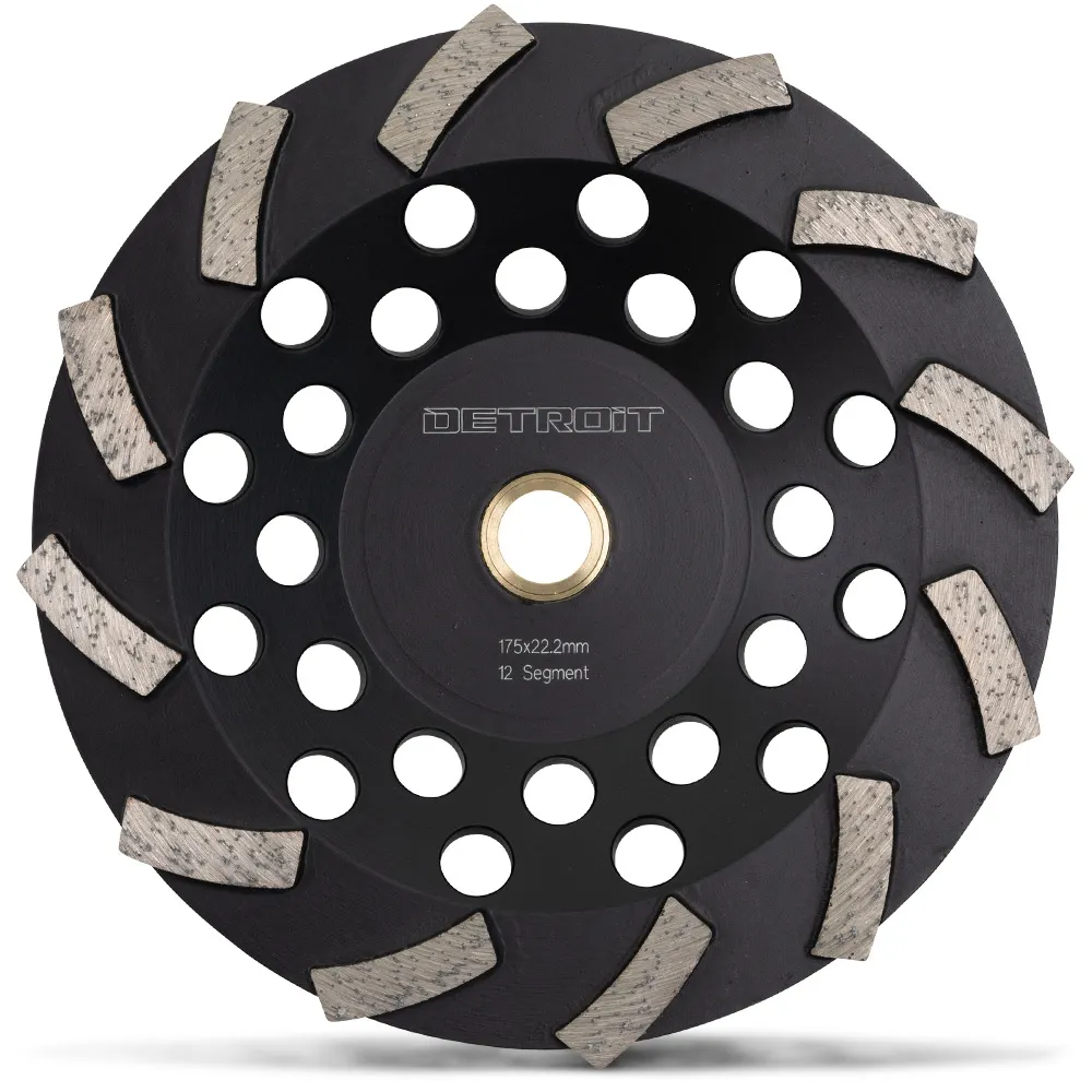 DETROIT 180mm 12-Segment Spiral Diamond Grinding Cup