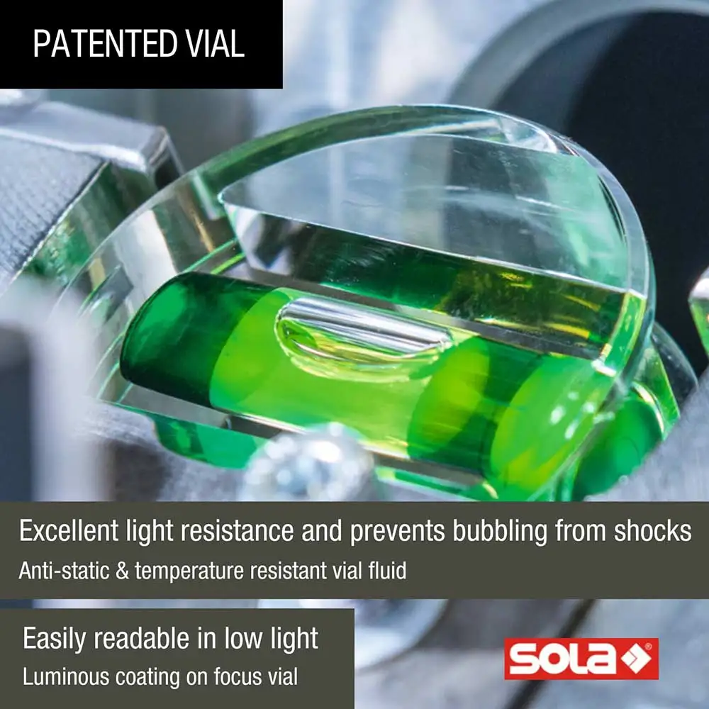 SOLA 600mm 3 Vials Spirit Level Box - Red 01214801