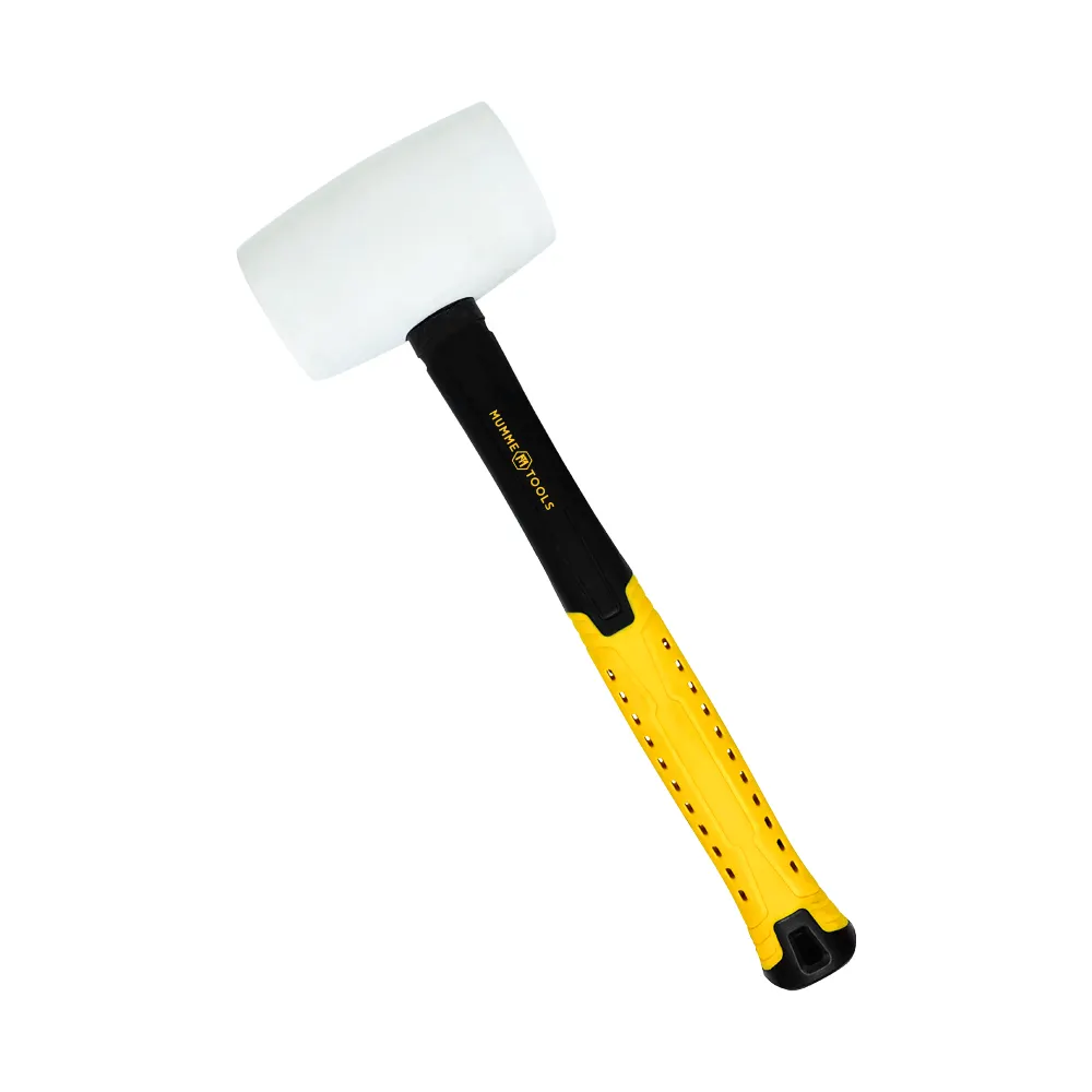 MUMME  240oz/680g Fiberglass Handle Rubber Mallet White - Rubber Grip 5RMFG24W