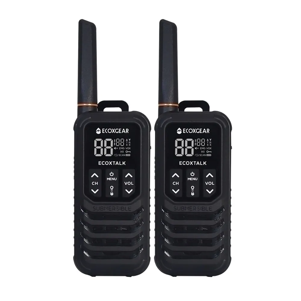 ECOXGEAR 2W 2PK UHF Handheld Radio - Black EXG200-2PK