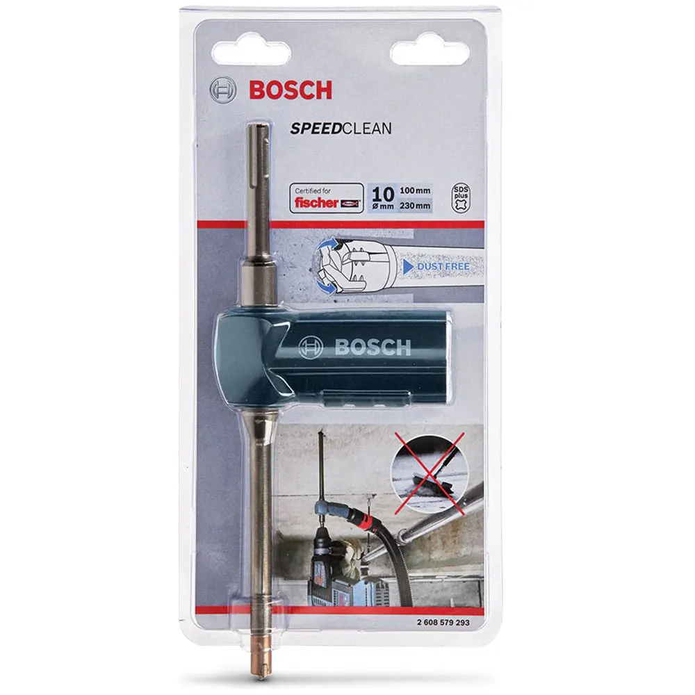 BOSCH 10 x 230mm 2-Cutter SDS-Plus TCT Dust Extraction Hammer Drill Bit - SPEEDCLEAN