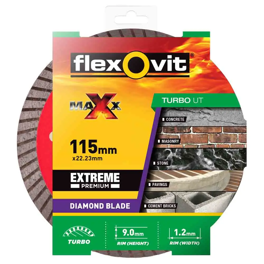 FLEXOVIT 115mm Turbo Diamond Blade for General Purpose Cutting 70184601314