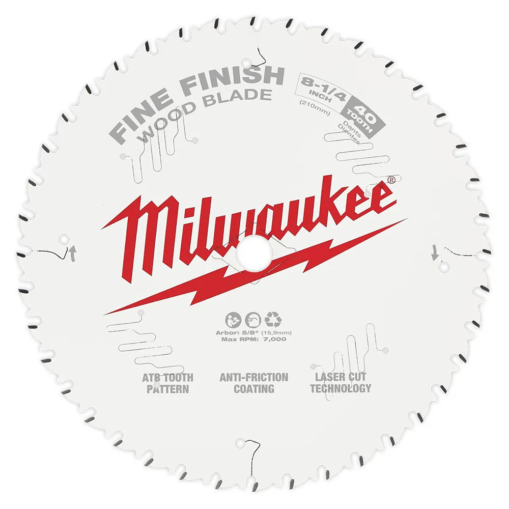MILWAUKEE 210mm (8 1/4") Fine Finish 40T Circular Saw Blade 48408822