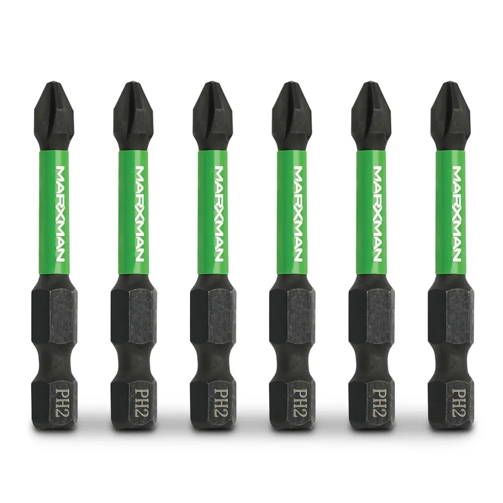 MARXMAN PH2 x 50mm Phillips Impact Screwdriver Bit - 6 Piece MSDBP2506PC