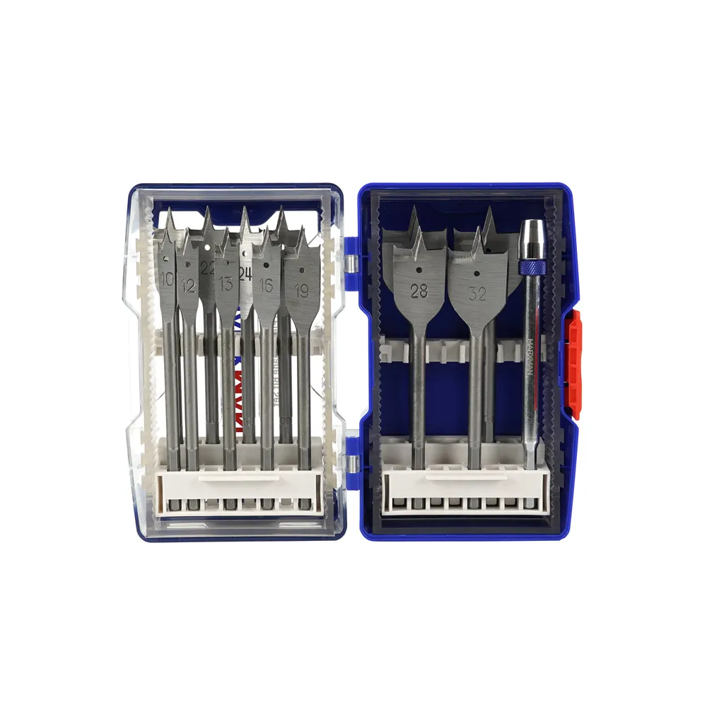 MARXMAN 10-38mm Spade Wood Drill Bit Set w/ Extension Bar - 13 Piece MSBS13PC