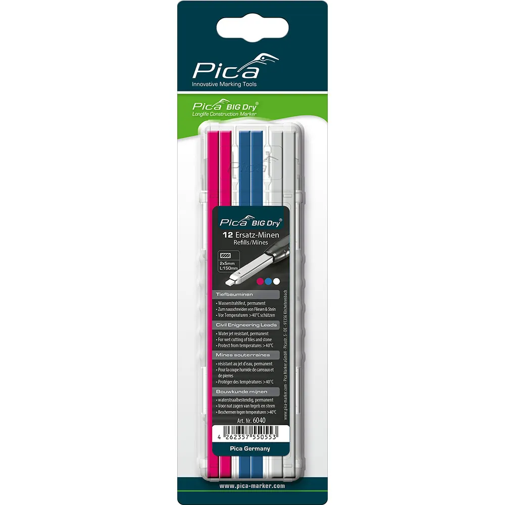 PICA Big Dry Refill Set - Civil Engineering Leads (12 Pack, Hang Sell)  6040SB