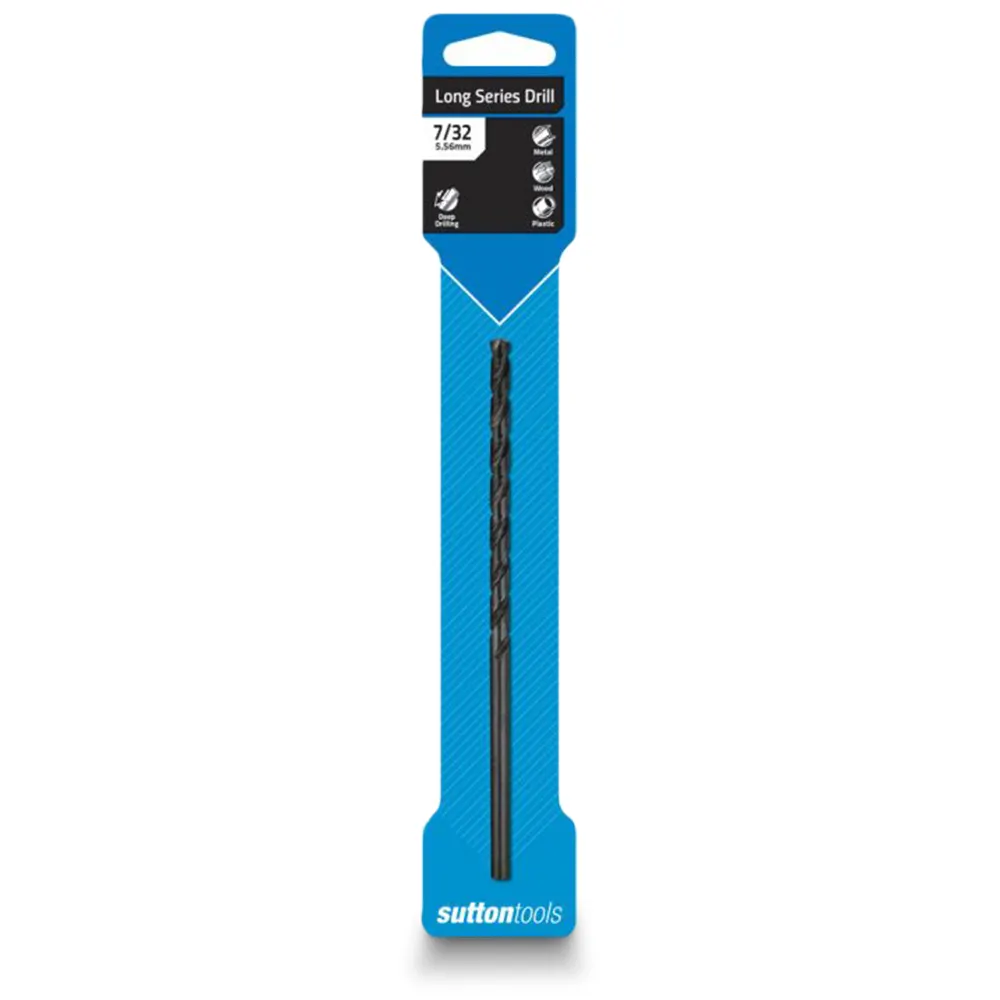 SUTTON 7/32inch x 152mm Metal Drill Bit Long Series HSS BLUE BULLET D1100556