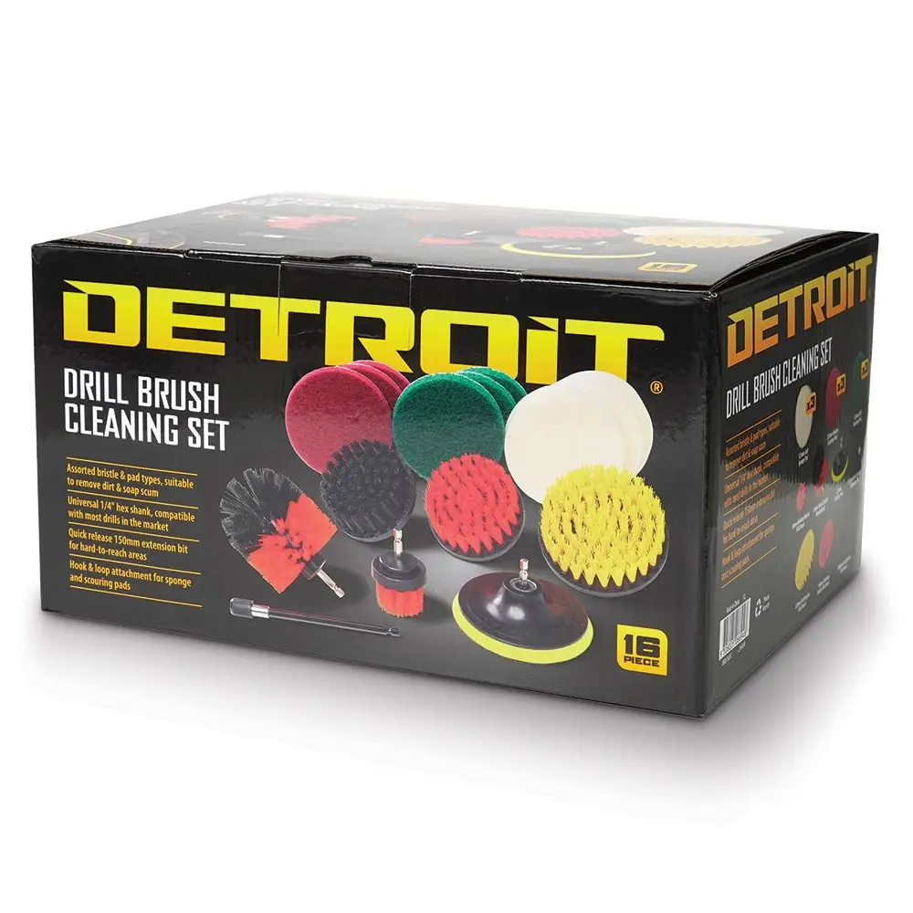 Detroit 16 Piece Assorted Cleaning Brush Set DBNS16PC