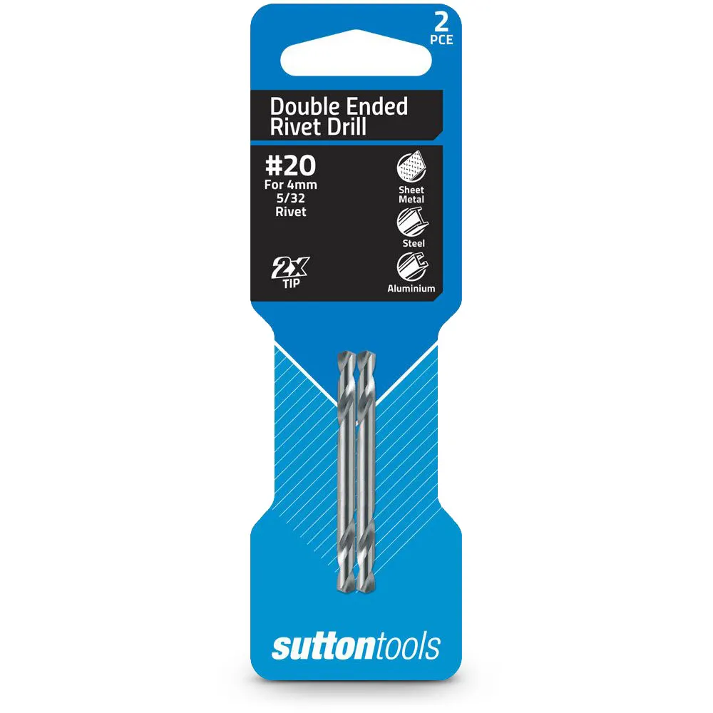 SUTTON No.20 x 54mm HSS Double-Ended Panel Drill Bit - 2 Piece D1330409