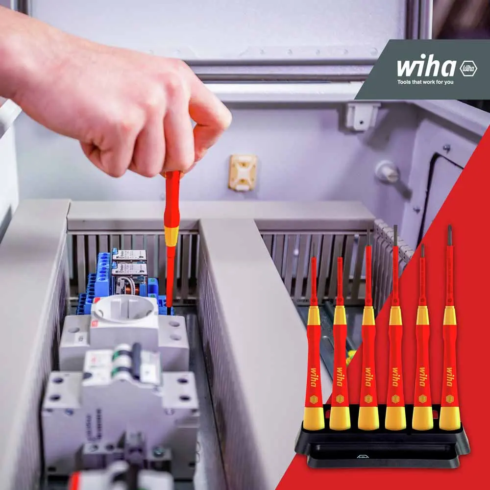 WIHA VDE Slotted, Phillips Screwdriver Set incl. Holder - 7 Piece 42989