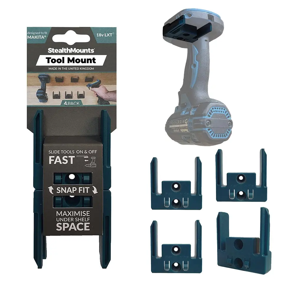 STEALTHMOUNTS 4 Pack Makita LXT Tool Mount - Teal TMMK18BLU4