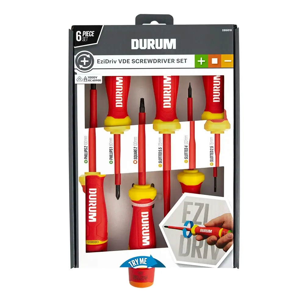 DURUM Exclusive 6 Piece VDE Ezi Drive Screwdriver Set DB9816