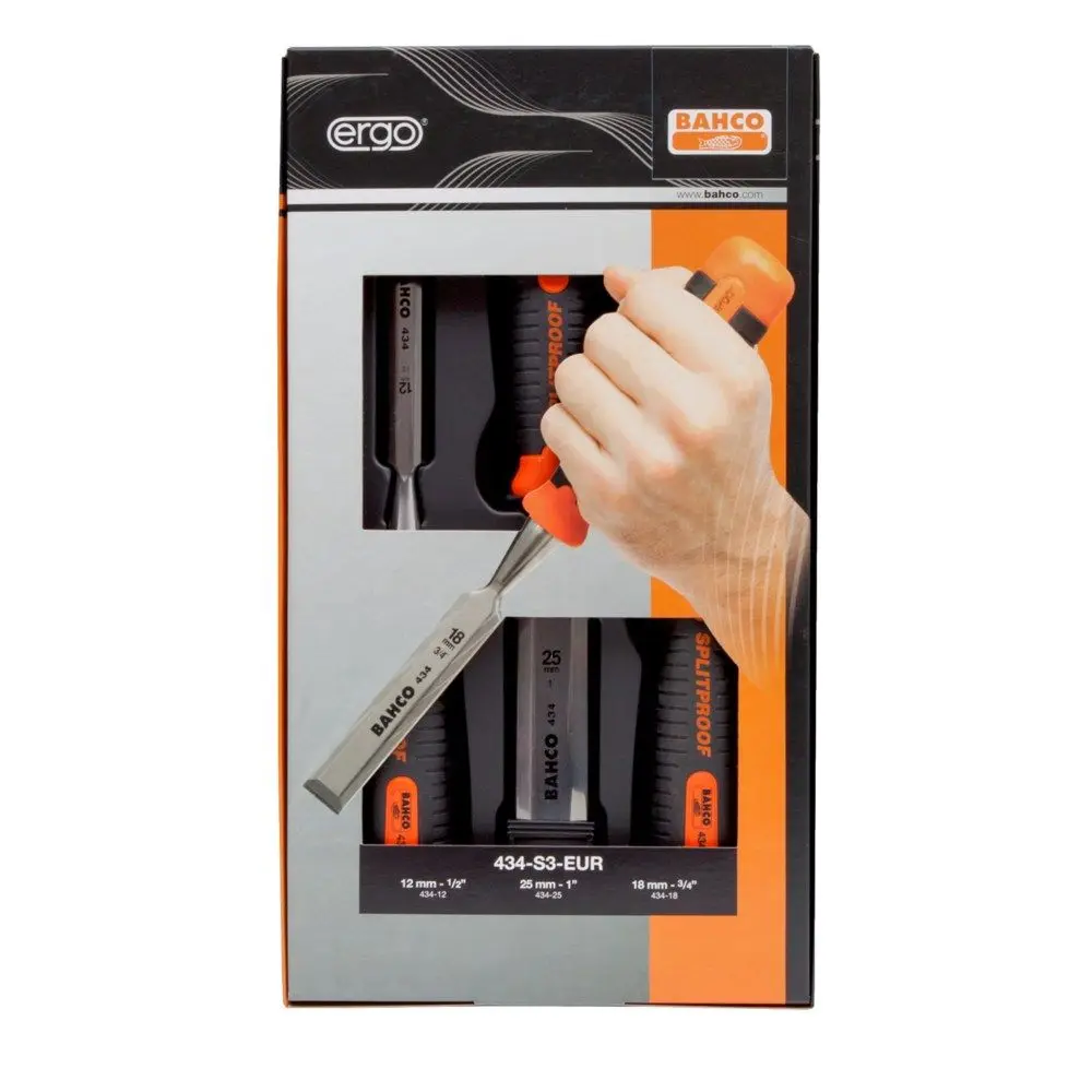 BAHCO 3 pce chisel set - Split proof Handle