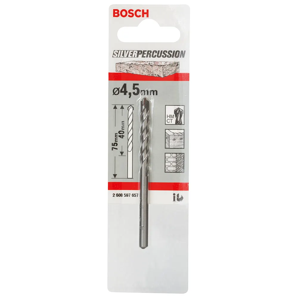 BOSCH 4 x 75mm Silver Percussion Masonry Drill Bit