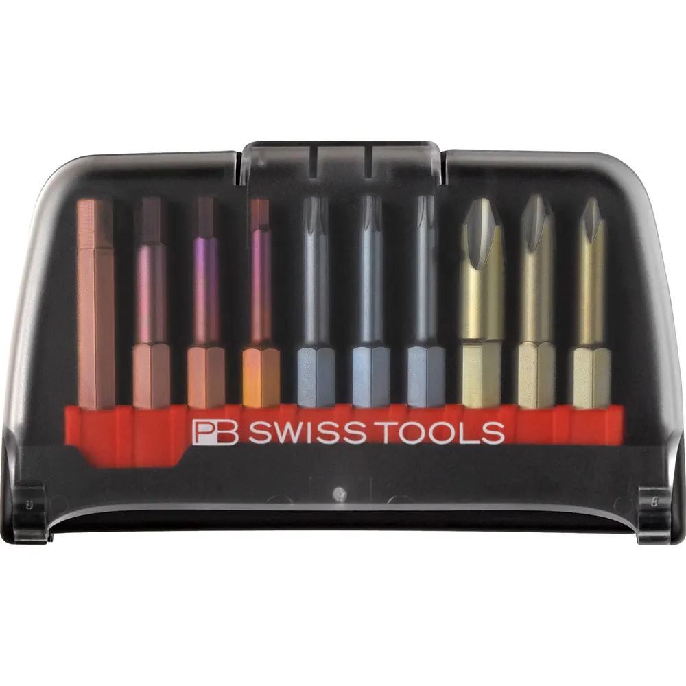 PB SWISS Assorted Screwdriver Bit Set With Case - 10 Piece PB E6.985